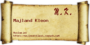 Majland Kleon névjegykártya